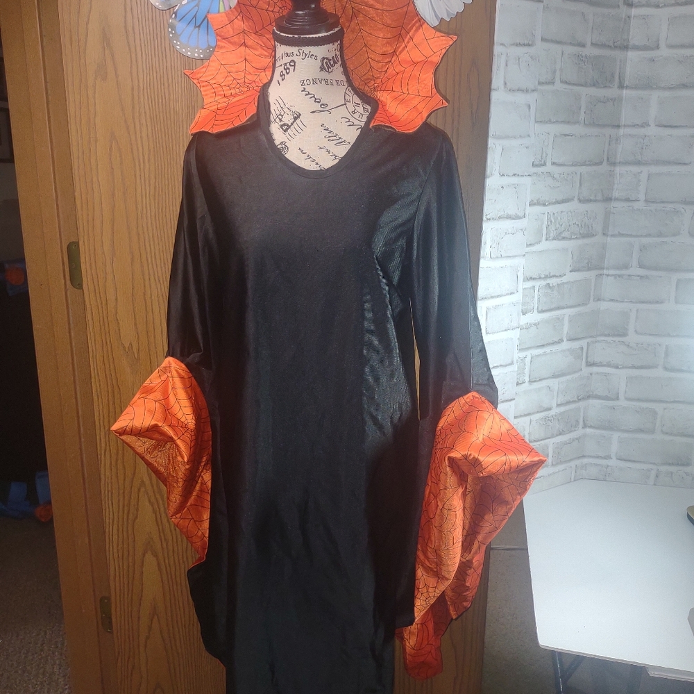 Kids Black and Orange Halloween Costume Dress - Picture 8 of 8
